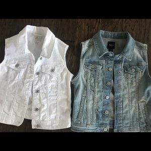2 girls jean vests. Great condition